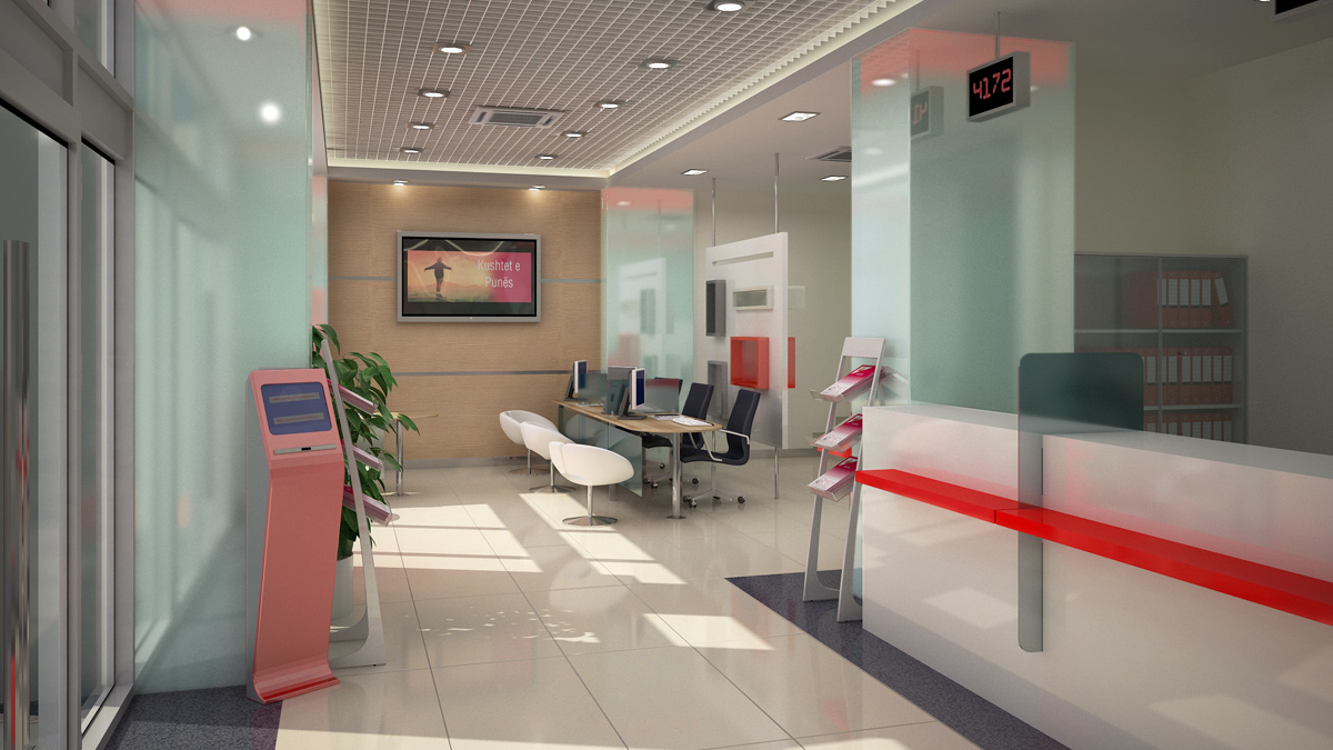 BKT Bank Mortgage Branch Interior Design Tiran, Albania